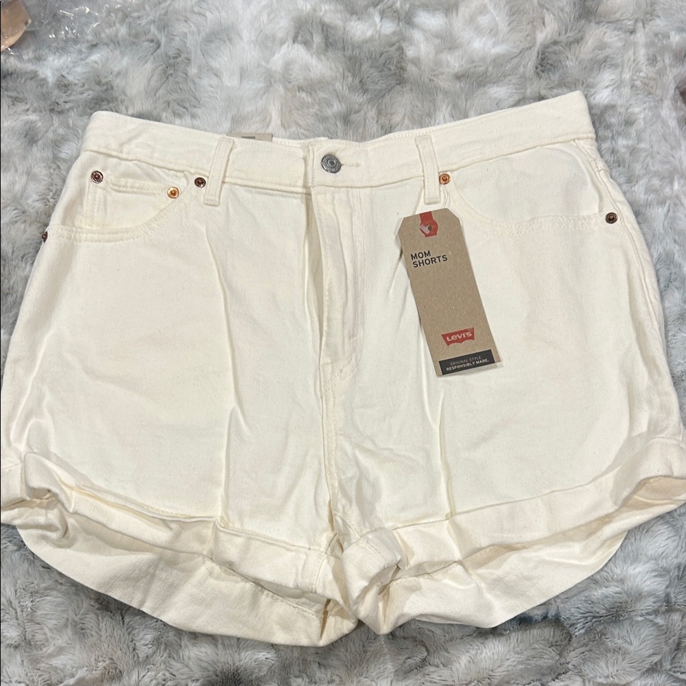 Levi's Women's Cream Jean Shorts